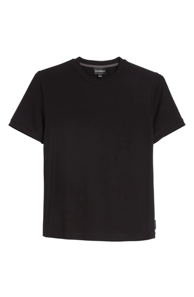Shop Emporio Armani Slim Fit Stretch Crewneck T-shirt In Solid Black