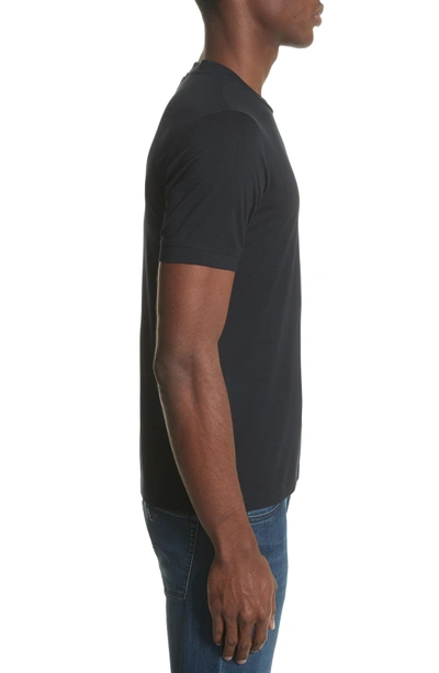 Shop Emporio Armani Slim Fit Stretch Crewneck T-shirt In Solid Blue Navy