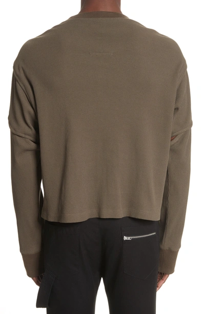 Shop Helmut Lang Waffle Knit Long Sleeve T-shirt In Green