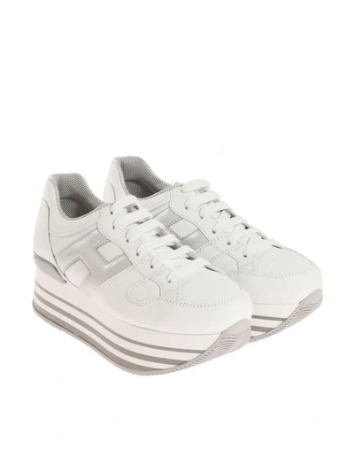 Shop Hogan Lace Up Platform Sneakers In White