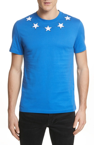 Shop Givenchy Star Applique T-shirt In Blue