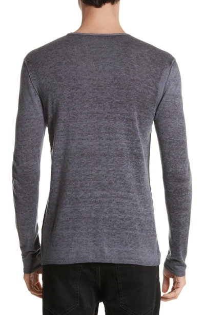 Shop John Varvatos Silk & Cashmere Crewneck Sweater In Dry Lavender