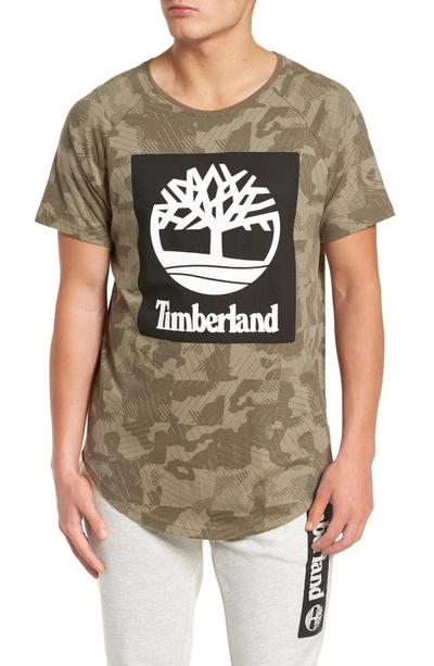 Shop Timberland Camo Logo T-shirt In Bungee Cord Camo