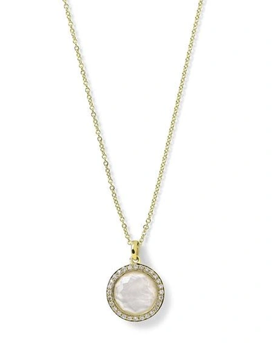 Shop Ippolita 18k Gold Rock Candy Mini Lollipop Diamond Necklace In Mother-of-pearl In Oyster