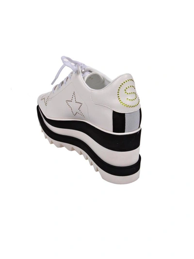 Shop Stella Mccartney Mccartney Star Elyse Platform Sneakers In T White-neon-blk