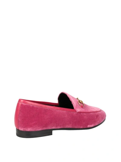 Shop Gucci Jordaan Velvet Loafer In Rosa