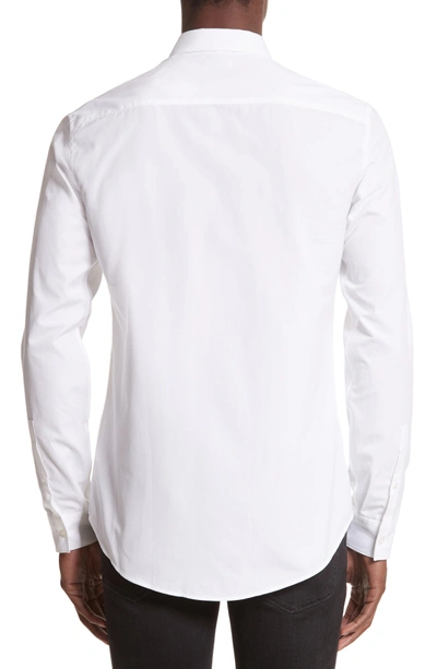 Shop Kenzo Slim Fit Embroidered Shirt In White