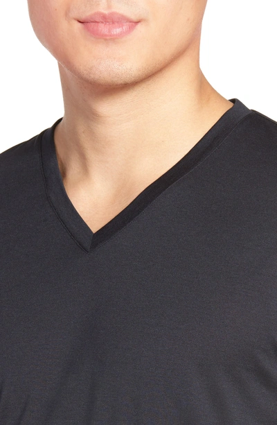 Shop Gucci Silk & Cotton V-neck T-shirt In Eclipse