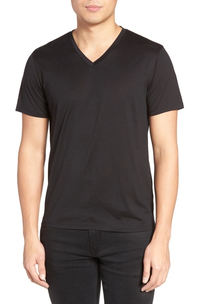 Shop Theory Silk & Cotton V-neck T-shirt In Black