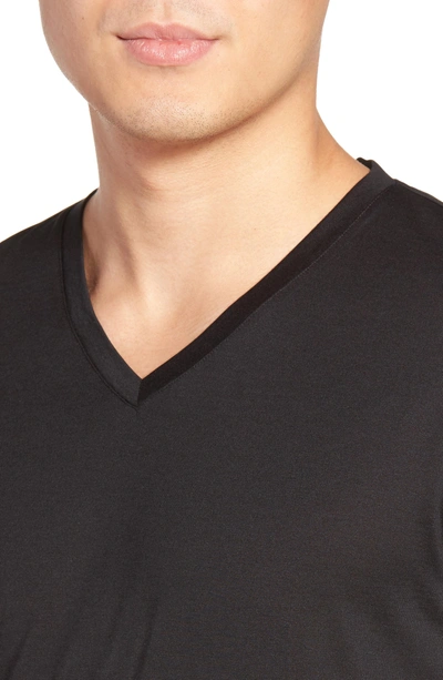 Shop Theory Silk & Cotton V-neck T-shirt In Black