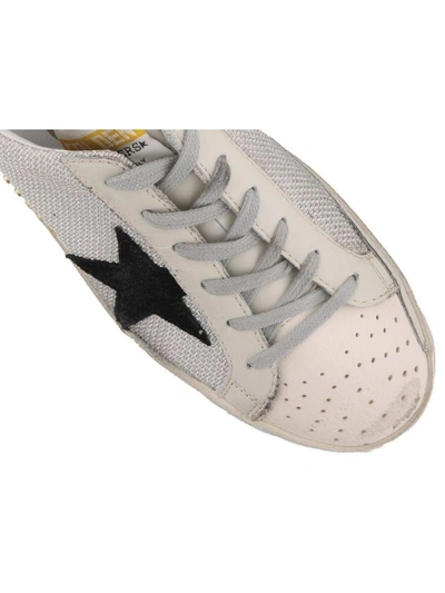 Shop Golden Goose Superstar Sneaker In White Cord-silver Lurex