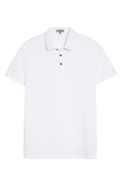 Shop Lanvin Grosgrain Collar Polo In White