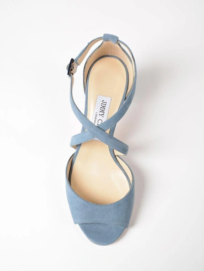 Shop Jimmy Choo Suede Sandal In Dusk Blue