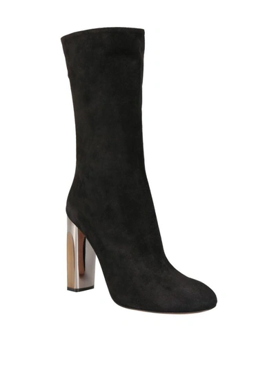 Shop Alexander Mcqueen Suede Boots In Nero