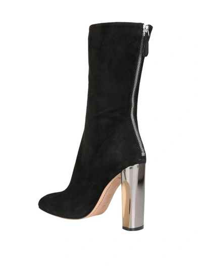 Shop Alexander Mcqueen Suede Boots In Nero