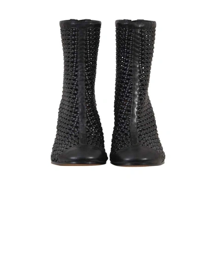 Shop Golden Goose Woven Leather Boots In Black