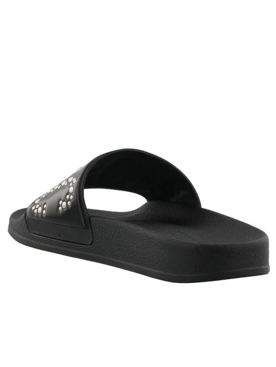 Shop Moschino Pool Slides In Black
