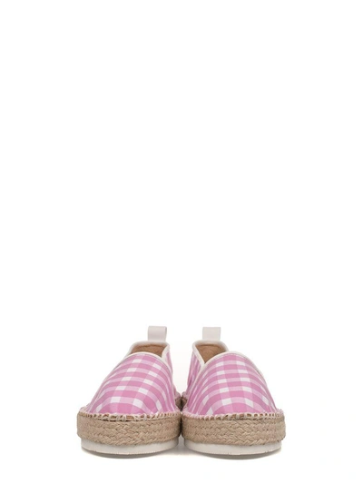 Shop Dondup Pink/white Checked Espadrilles In Pink - White