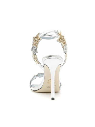 Shop Chiara Ferragni Glitter Sandals In Silver Gometallico
