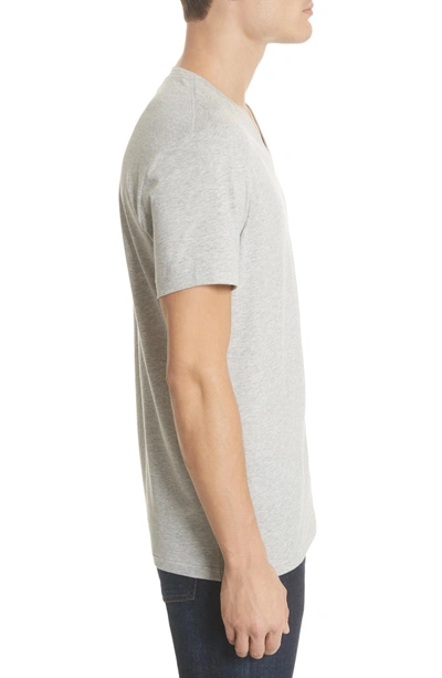 Shop Burberry Jadforth V-neck T-shirt In Pale Grey Melange