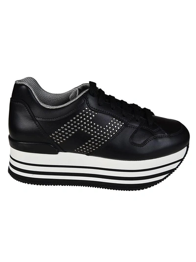 Shop Hogan Maxi H283 Platform Sneakers In Black