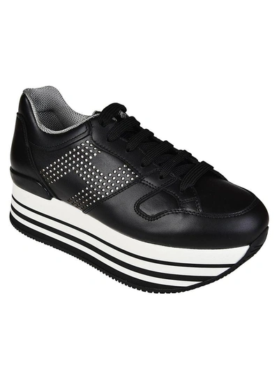 Shop Hogan Maxi H283 Platform Sneakers In Black