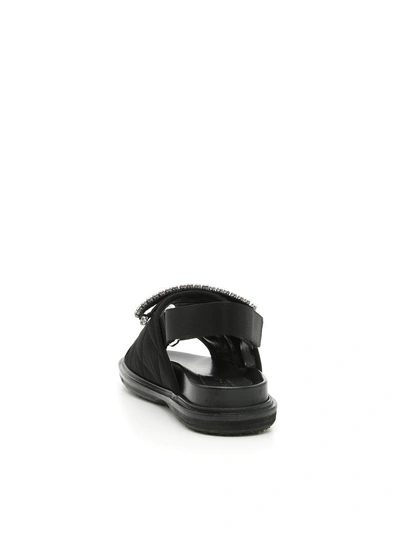 Shop Marni Fusbett Sandals In Blacknero