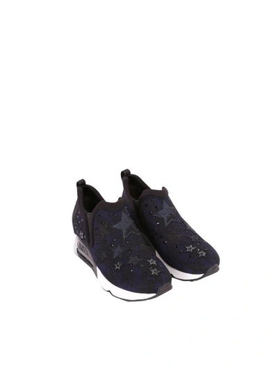 Shop Ash Lifting Star Slip-on Sneakers In Blue - Black