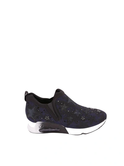 Shop Ash Lifting Star Slip-on Sneakers In Blue - Black