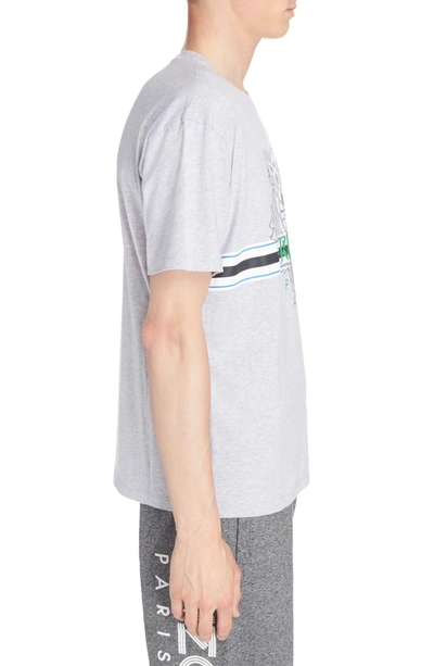 Shop Kenzo Tiger Stripe Graphic T-shirt In Pale Grey
