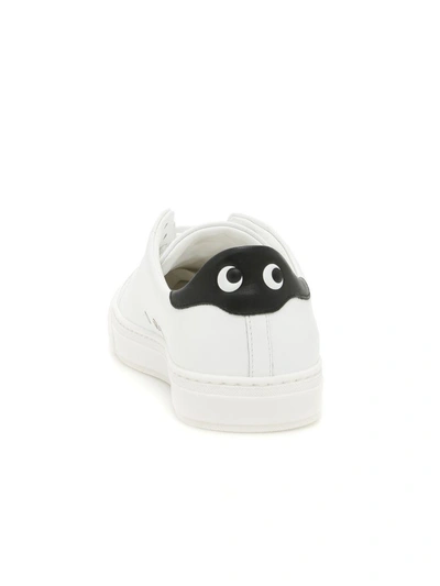 Shop Anya Hindmarch Eyes Sneakers In White-blackbianco