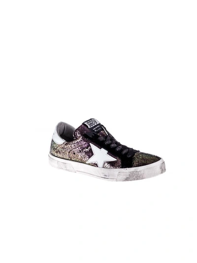 Shop Golden Goose May Sneakers In Burgundy-white
