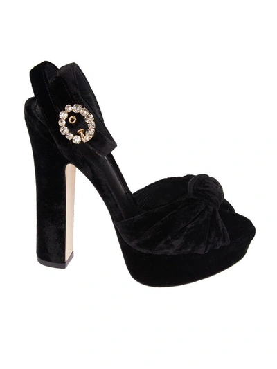 Shop Dolce & Gabbana Embellished Platform Sandals In Nero
