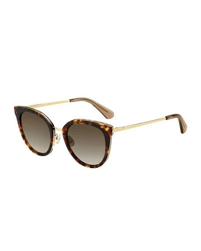 Shop Kate Spade Jazzlyn Cat-eye Sunglasses In Brown