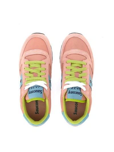 Shop Saucony Jazz Pink Suede And Nylon Sneaker In Rosa