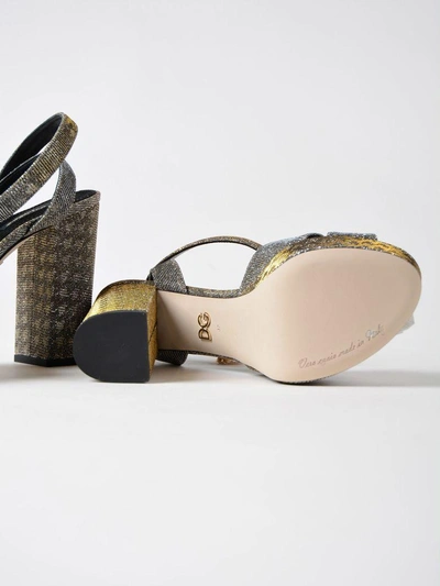 Shop Dolce & Gabbana Galassia+gros Sandal In 8toro-argento-nero