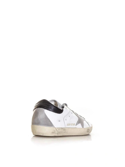 Shop Golden Goose 20mm Super Star Leather Sneakers In White/grey