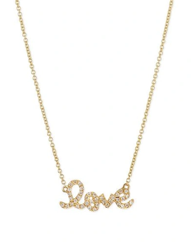 Shop Sydney Evan Gold Diamond Love Necklace, Small In Rose Gold