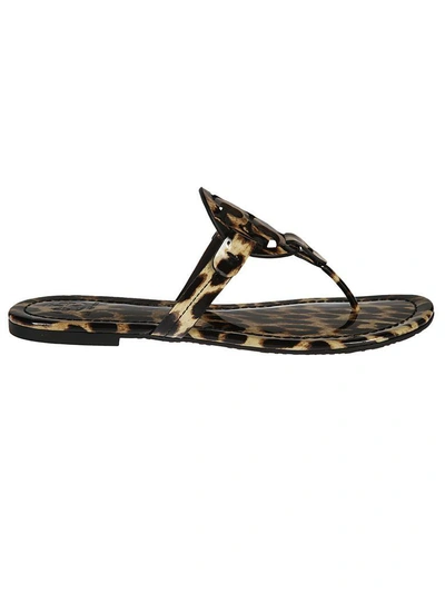 Shop Tory Burch Millers Flat Sandals In Natural Leopard