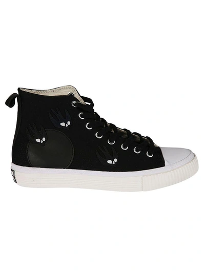 Shop Mcq By Alexander Mcqueen Mcq Alexander Mcqueen Swallow Print Hi-top Sneakers In Black