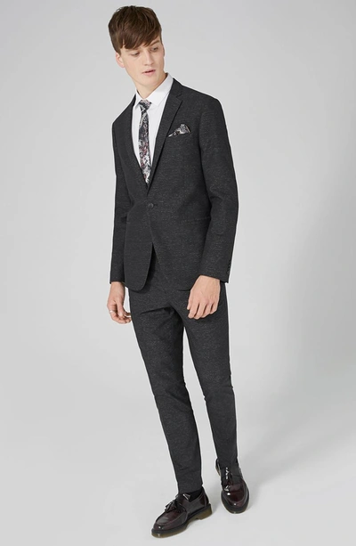 Shop Topman Skinny Fit Stripe Suit Jacket In Black