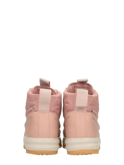 Shop Nike Lunar Force 1 Duckboot Pink Leather Sneakers In Rose-pink