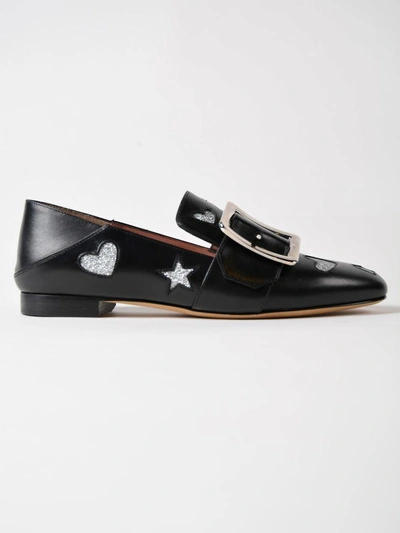 Shop Bally Janelle-hearts Slippers In Black