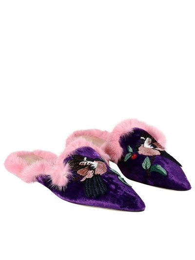 Shop Alberta Ferretti Ballet Flats Shoes Women  In Plum