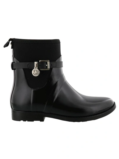 Shop Michael Kors Charm Rain Boot In Black