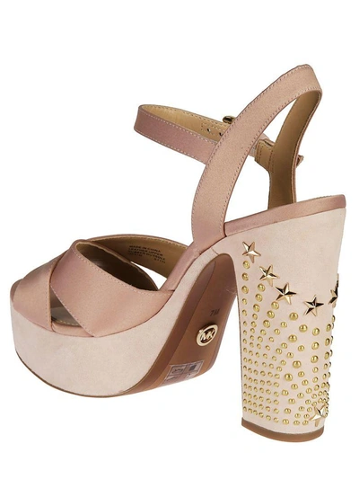 Shop Michael Kors Star Applique Sandals In Pink