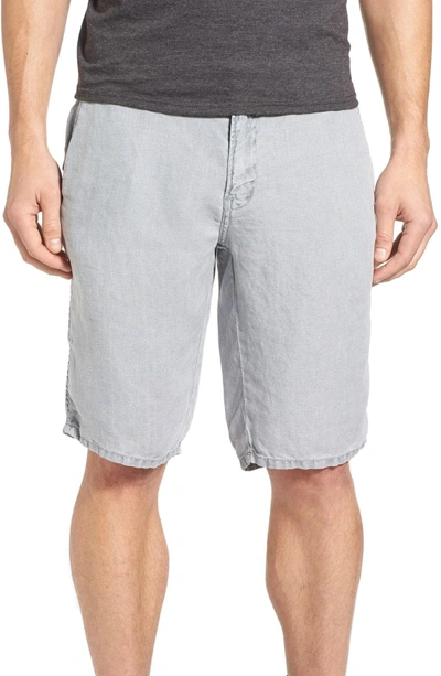 Shop Original Paperbacks 'havana' Linen Shorts In Lite Grey