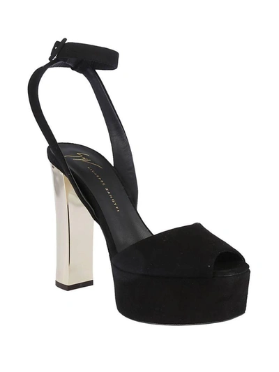 Shop Giuseppe Zanotti Peep Toe Platform Sandals In Black