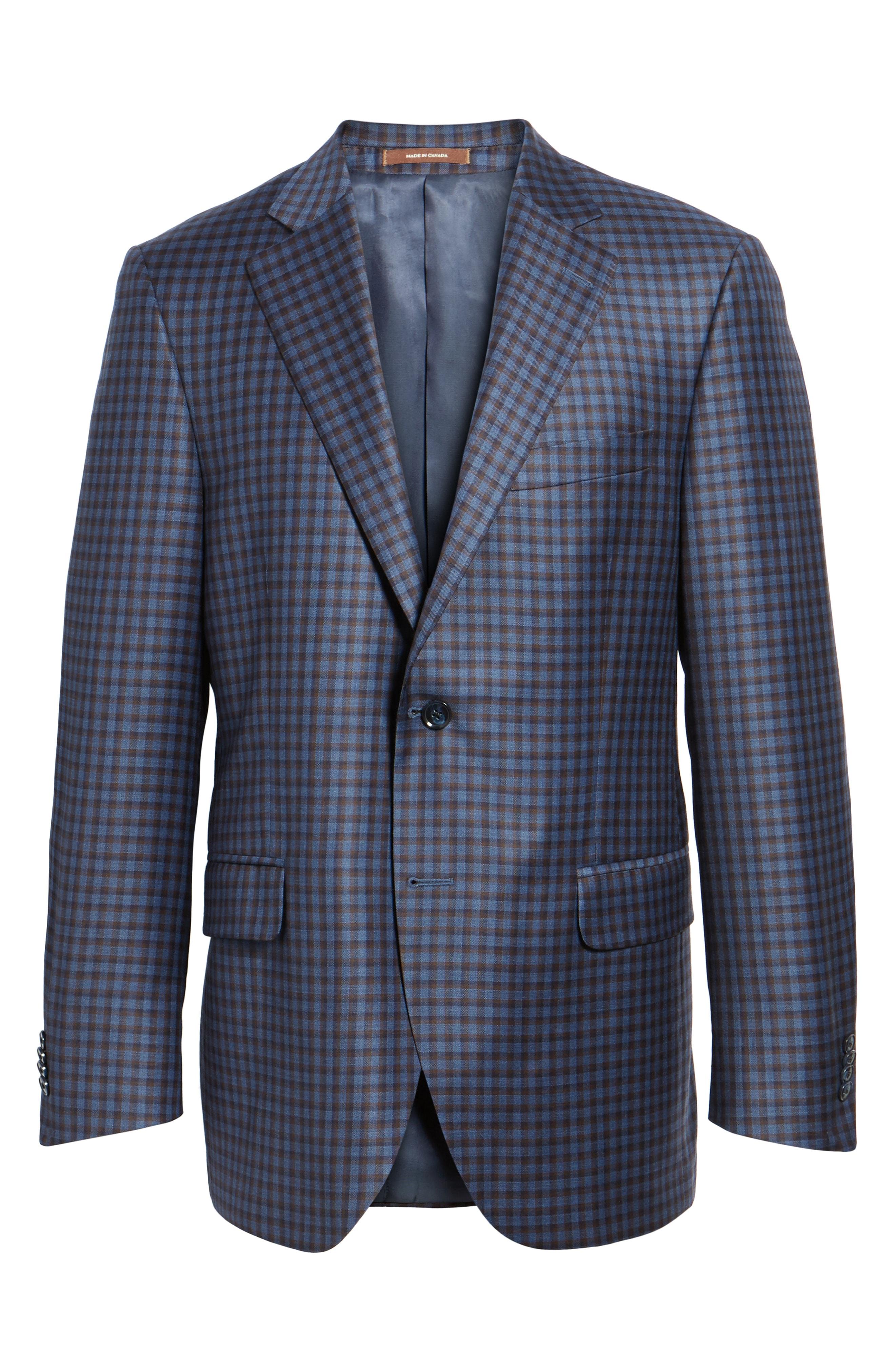 Peter Millar Classic Fit Check Wool Sport Coat In Blue | ModeSens