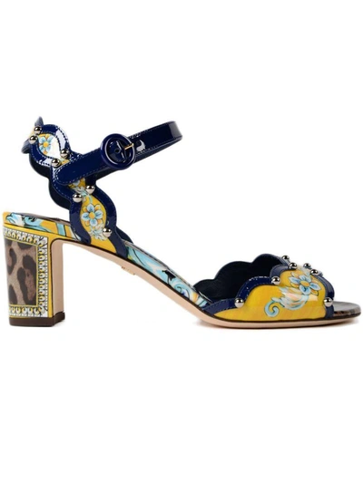 Shop Dolce & Gabbana Keira Majolica Sandals In Hhileo-maiolica B.blu